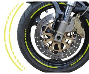 Foliatec PIN-Striping 'Racing' rim design Neon-Yellow - Width = 7mm: 14x 41cm