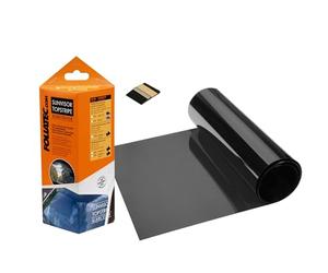 FOLIATEC TOPSTRIPE Reflex Anti-Glare Strips Tint Film Sun Protection Windscreen Film with Metallisation for Additional Heat Protection, Jet Black, 15 x 152 cm
