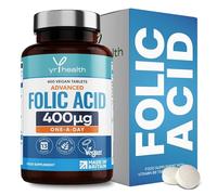 Folic Acid 400 mcg Tablets Vegan Vitamin B9 for Pregnancy