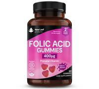 Folic Acid Pregnancy Gummies 400mcg - High Strength Folate Chewable Pregnancy Vitamins for Women - Vegan Prenatal Supplement for Conception - 60 Gumm