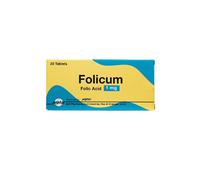Folicum 1mg Tablets 20's | Essential Nutritional Support Tablets | Folic Dietary Supplement | Prevent & Treat Folate Deficiency