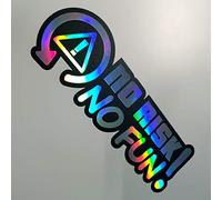 folien-zentrum No Risk no Fun 14,5x5cm Auto Aufkleber Oilslick schwarz Farbwechsel Rainbow Flip Flop Hologramm Metallic Effekt JDM Tuning Sticker Decal Fun