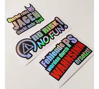 folien-zentrum - Set of 3 Car Stickers - Hunting/No Risk/PS Madness - Car Sticker Colour Changing Oilslick Black - OEM & JDM Tuning Car Sticker - Funny Sayings Sticker Car - Made in Germany 2