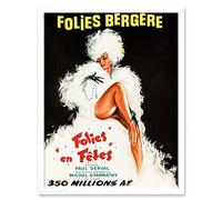 Folies Bergere Theatre Cabaret Art Print Framed Poster Wall Decor 12x16 inch