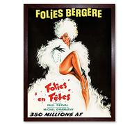 Folies Bergere Theatre Cabaret Art Print Framed Poster Wall Decor 12x16 inch