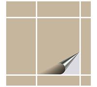FoLIESEN Tile Sticker 15x20 cm (~ 6x8 Inch) - Tile Stickers for Bathroom & Kitchen - Pack of 10, Dark beige matt