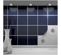 FoLIESEN - Tile Stickers, 14.5 x 14.5 cm, Self-Adhesive Tile Film for Bathroom and Kitchen, Removable Adhesive Film for Wall Tiles, Kitchen Splashback and Borders, 120 Adhesive Tiles, Deep Sea Blue
