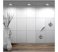 FoLIESEN Tile Stickers Individual 15 x 20 cm - Sample Pattern, Test Pattern, Colour Pattern - Tile Film Self-Adhesive - 1 Adhesive Tile to Try Out, White Marble