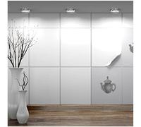 FoLIESEN Tile Stickers Individual 20 x 25 cm - Sample Pattern, Test Pattern, Colour Pattern - Tile Film Self-Adhesive - 1 Adhesive Tile to Try, Glossy White