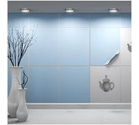 FoLIESEN Tile Stickers Individual 20 x 25 cm - Sample Pattern, Test Pattern, Colour Pattern - Tile Film Self-Adhesive - 1 Adhesive Tile to Try, Pastel Blue Matt
