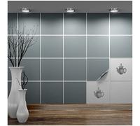 FoLIESEN Tile Stickers Single 15 x 15 cm - Sample Pattern, Test Pattern, Colour Pattern - Tile Film Self-Adhesive - 1 Adhesive Tile to Try Out, Grey Matt