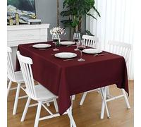 FOLINS&HOME Burgundy Square Tablecloth - 60 x 60 Inch Rust Red Wrinkle Free Waterproof Polyester Table Cloths, Spillproof Heavy Duty and Washable Table Cover for Party, Banquet, Rectangle/Oblong