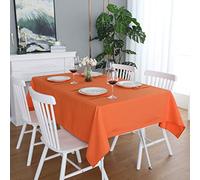 FOLINS&HOME Orange Rectangular Table Cloth in Heavy Duty and Water Resistant Polyester-Wrinkle Free Spillproof and Washable Tablecloth 60 x 102 inch-Table Cover for Indoor and Outdoor-Oblong/Rectangle
