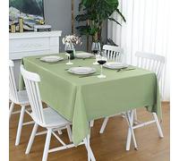 FOLINS&HOME Sage Green Square Tablecloth - 60 x 60 Inch Light Green Wrinkle Free Waterproof Polyester Table Cloths, Spillproof 210 GSM and Washable Table Cover for Party, Banquet, Rectangle/Oblong