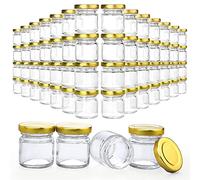 Folinstall 60 Pack Small Glass Jars with Lids, 1.5 oz Mini Honey Jars, Candle Jar for Candle Making for Gifts, Crafts, Spices, Wedding, Party Favors