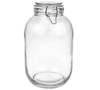 Folinstall 1 Gallon Glass Jar with Airtight Lid, Large Mason Jar for Pickled Eggs, Clear Glass Storage Jar for Kombucha, Limoncello, Sun tea (Extra 1 Gasket)