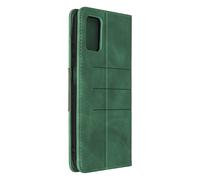 Folio Case for Galaxy A03s Silky soft leatherette Card holder Video holder green