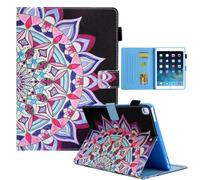 Folio Case for iPad Air 11 Inch M2 2024 - Slim Fit Premium Vegan Leather Standing Cover with Auto Sleep/Wake, Ethnic flower