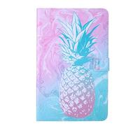 Folio Case for iPad Air 11 Inch M2 2024 - Slim Fit Premium Vegan Leather Standing Cover with Auto Sleep/Wake, Blue powder pineapple
