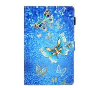 Folio Case for iPad Air 11 Inch M2 2024 - Slim Fit Premium Vegan Leather Standing Cover with Auto Sleep/Wake, Golden butterfly