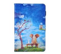 Folio Case for iPad Air 11 Inch M2 2024 - Slim Fit Premium Vegan Leather Standing Cover with Auto Sleep/Wake, Elephant bunny