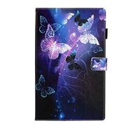 Folio Case for iPad Air 11 Inch M2 2024 - Slim Fit Premium Vegan Leather Standing Cover with Auto Sleep/Wake, Purple butterfly