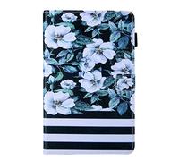 Folio Case for iPad Air 11 Inch M2 2024 - Slim Fit Premium Vegan Leather Standing Cover with Auto Sleep/Wake, Pear flower