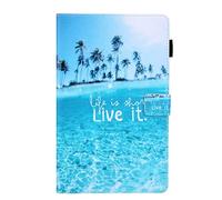 Folio Case for iPad Air 11 Inch M2 2024 - Slim Fit Premium Vegan Leather Standing Cover with Auto Sleep/Wake, beach