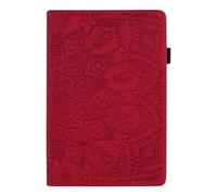 Folio Case for iPad Air 13-inch 2024 M2 - Slim Fit Shell Embossed Mandala Standing Smart Cover with Card Holder Auto Sleep/Wake, red
