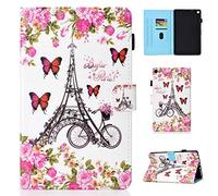 Folio Case for Kindle Fire HD 8 2018/2017/ 2016, Bspring Thinnest Lightest Folding Stand PU Leather Cover with Auto Sleep/Wake & Anti-Slip for Amazon Kindle Fire HD 8-Flower tower