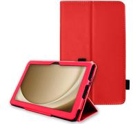 TECHGEAR Leather Case for Samsung Galaxy Tab A9 Plus 11" (SM-X210 / SM-X215) Premium PU Leather Slim Folio Stand Smart Case Cover with Hand Strap, Auto Sleep/Wake [Red]