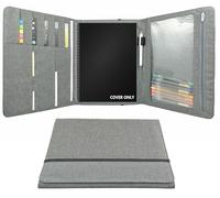 Folio Cover Compatible with Rocketbook Everlast Fusion, Multi Organizer Men & Women Folder with Pen Loop/Phone Pocket/Business Card Holder, fits A4 Size Notebook (Letter-A4, Gray)