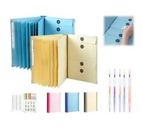 Folio Document Organizer, The Life Book Document Organizer, If I Die Binder, Veloron If I Die Binder, in Case i Go Missing Binders for Important Documents,with Pockets File School (Beige+Blue)