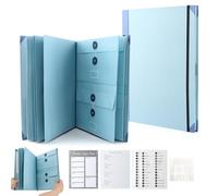 Folio Document Organizer with Labels, Folio Folders with Envelopes, Emergency Binders Organizer for Important Documents Birth Certificates Passports, Home School Office Supply(Color:Blue)
