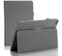 Folio Plain Leather Stand Case For Apple iPad 10.2 9th Generation 2021 8th Generation 2020 & 7th Generation 2019 (Grey)