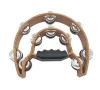 Folk Accompaniment Tambourines for Adults Rhythm Training, Half-Moon Tamborine for Music Teaching Metal Jingles Hand Drum
