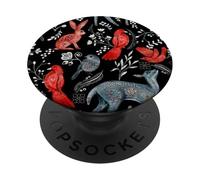 Folk Art Animals Design, Scandinavian Inspired Print PopSockets Adhesive PopGrip