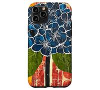 Folk Art Blue Hydrangea Flower Art Case for iPhone 11 Pro