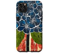 Folk Art Blue Hydrangea Flower Art Case for iPhone 11 Pro Max