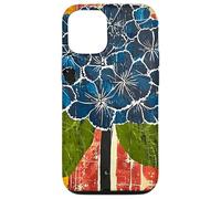 Folk Art Blue Hydrangea Flower Art Case for iPhone 12/12 Pro