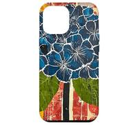 Folk Art Blue Hydrangea Flower Art Case for iPhone 12 Pro Max