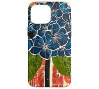 Folk Art Blue Hydrangea Flower Art Case for iPhone 16 Pro Max