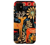 Folk Art Deer In Enchanted Forest Case for iPhone 11