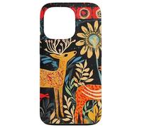 Folk Art Deer In Enchanted Forest Case for iPhone 13 Pro