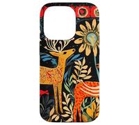 Folk Art Deer In Enchanted Forest Case for iPhone 14 Pro
