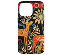 Folk Art Deer In Enchanted Forest Case for iPhone 14 Pro Max