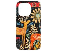 Folk Art Deer In Enchanted Forest Case for iPhone 15 Pro