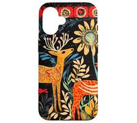 Folk Art Deer In Enchanted Forest Case for iPhone 16