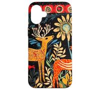 Folk Art Deer In Enchanted Forest Case for iPhone 16 Plus