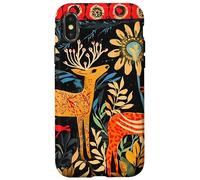 Folk Art Deer In Enchanted Forest Case for iPhone X/XS